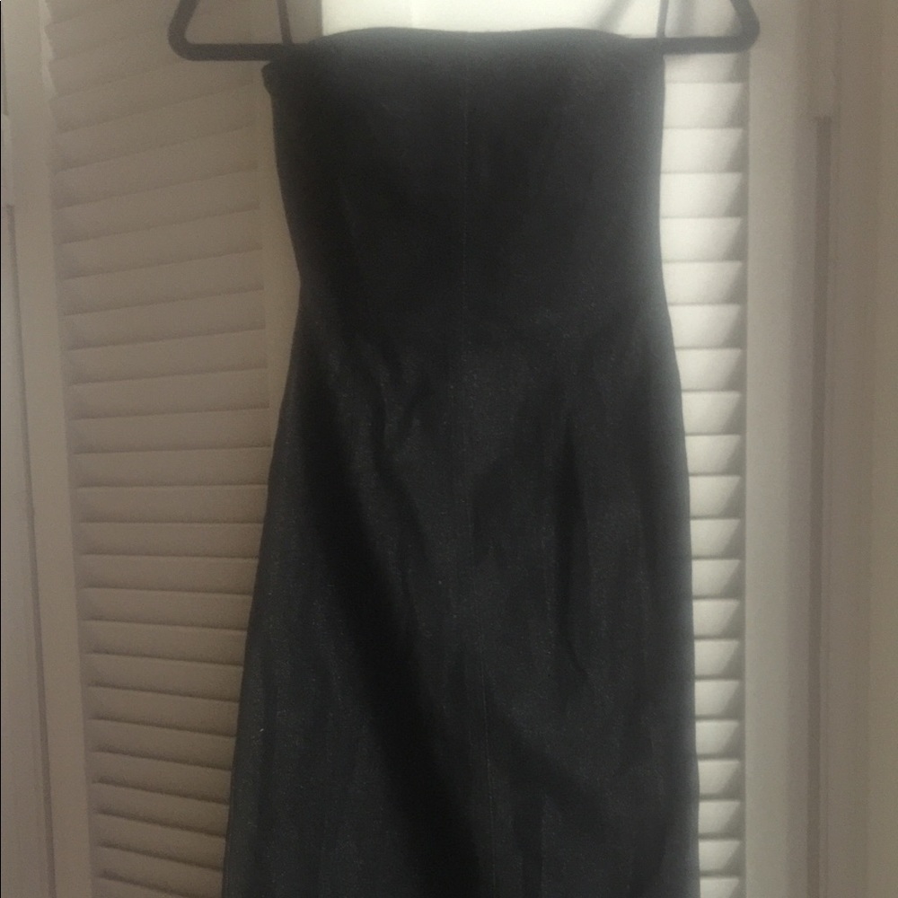 Bcbg max azaria black strapless jean dress